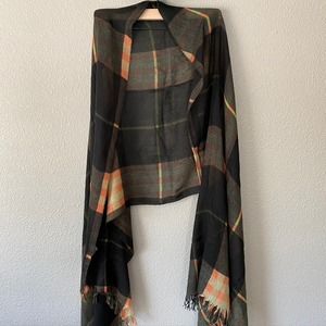 Modele De Prudence Plaid Fringe Unisex Soft Warm Black Multocolor Scarf 76x27.5